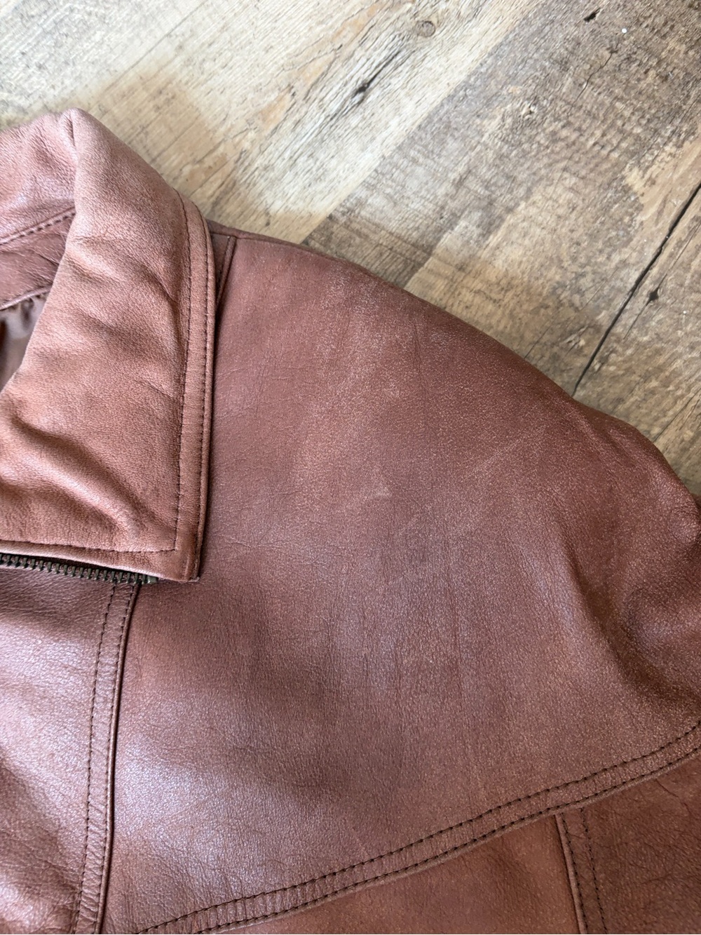 Vintage Wilson’s Adventure Bound Brown Leather Zip Up Bomber Aviator Jacket - Picture 10 of 14